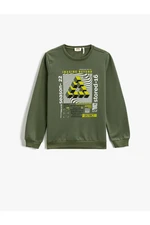 Koton Sweatshirt Long Sleeve Printed Crewneck Cotton