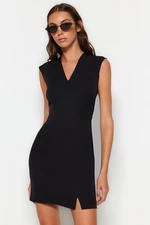 Trendyol Black Slit Woven Mini Woven Dress