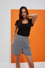 WOMAN SHORTS L-SH-4014 BÍLO_ČERNÁ