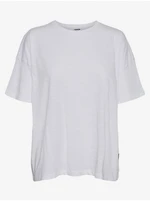 White loose basic T-shirt Noisy May Mathilde - Women