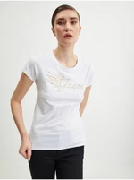 White Women's T-Shirt Guess Flame - Women