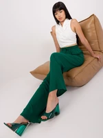 Dark green fabric palazzo pants