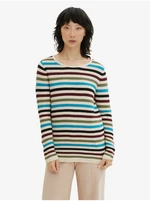 Blue-cream Women Striped Sweater Tom Tailor - Women