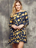 Cocomore Boutiqe floral dress tied at the waist navy blue