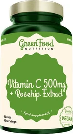 GREENFOOD NUTRITION Vitamin C 500mg + Rosehip extract 60 kapslí