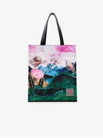 Green-pink Women Patterned Shopper Desigual Paisaje Surreal - Women