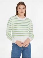 Green-cream women's striped sweater Tommy Hilfiger - Women