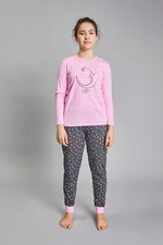 Girls' pyjamas Antilia long sleeves, long legs - pink/print