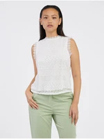 White Women's Top with Lace ONLY Evie - Women