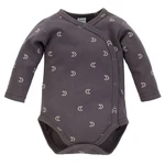 Pinokio Kids's Dreamer Buttoned Longsleeve Bodysuit Graphite/Pattern