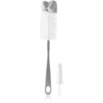 BabyOno Take Care Brush for Bottles and Teats with Mini Brush & Sponge Tip kartáč na čištění Grey 2 ks