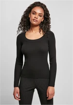 Women's sweater with a wide neckline, black