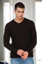 41878 Dewberry V Neck Mens Sweater-BLACK