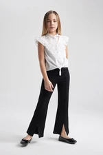 DEFACTO Girl&#39;s Black Spanish Slit Leg Trousers