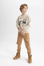 DEFACTO Boy's Cargo Pocket Waist Tie Elastic Leg Jogger Pants