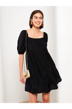 LC Waikiki Square Collar Plain Balloon Sleeve Women's Dress