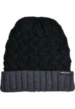 Braid Knit Beanie Black/Heather Grey