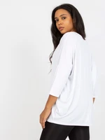 White casual blouse with a V-neck