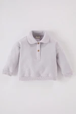 DEFACTO Baby Girl Baby Collar Buttoned Soft Furry Sweatshirt