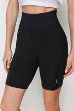 Trendyol Black Matte Recovery Fabric Reflector Printed Knitted Sports Biker/Cyclist/Short Leggings