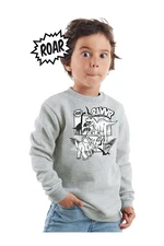 Denokids Rawr Dino Boy Gray Melange Sweatshirt