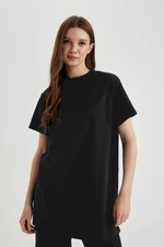 DEFACTO Regular Fit Crew Neck Basic Short Sleeve 100% Cotton T-Shirt Tunic