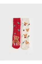 LC Waikiki 2-Piece Christmas Themed Girls' Towel Socks