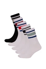 DEFACTO Men's Comfortable Elastic 5-Pack Cotton Ankle Socks