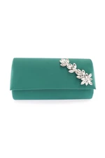 DGN 495-22y Women's Evening Dress Clutch Bag Green Satin