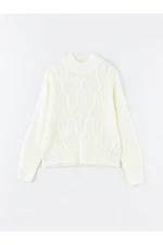 LC Waikiki Crew Neck Self-Patterned Long Sleeve Women's Knitwear Sweater