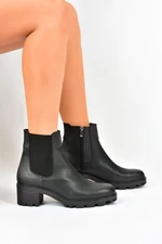 Fox Shoes Women's Black Short Heeled Boots