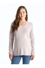 LC Waikiki V-Neck Plain Long Sleeve Maternity Knitwear Sweater