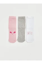 LC Waikiki Printed Baby Girl Sock Socks 3-Piece