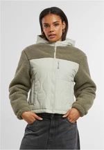 Women's jacket Sherpa Crinkle Nylon Mix light green/stone green