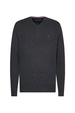 Tommy Hilfiger Sweater - CORE COTTON-SILK VNECK grey