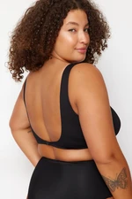 Trendyol Curve Black Knot Detailed Textured Bikini Top