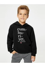 Koton Hooded Sweatshirt Cumhuriyet Lûgat365 Licensed Long Sleeve Raised