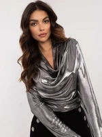 Silver shiny blouse