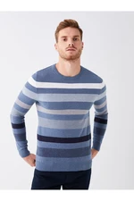 LC Waikiki Crew Neck Long Sleeve Striped Men's Knitwear Sweater