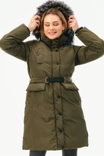 Z6774 DEWBERRY WOMEN'S COAT-KHAKI