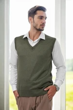 90829 Dewberry V Neck Sleeveless Knit Mens Sweater-NEFTİ