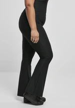 Women's high-waisted leggings with ribbed fit black