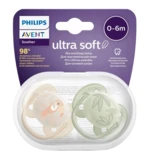 PHILIPS AVENT Šidítko Ultrasoft Premium Zvířátko 0-6m chlapec 2 ks