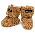 T-TOMI TEDDY Booties Brown detské capačky 0-3 months 1 ks