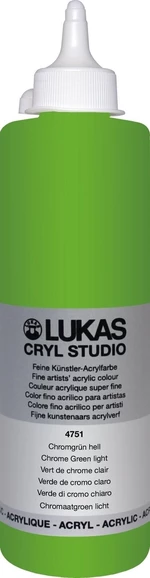 Lukas Cryl Studio Acrylic Paint Plastic Bottle Farba akrylowa Chrome Green Light 500 ml 1 szt