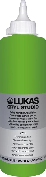Lukas Cryl Studio Plastic Bottle Farba akrylowa Chrome Green Light 500 ml 1 szt