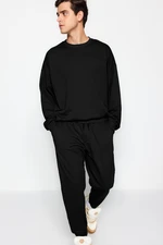 Trendyol Black Tracksuit Set Oversize/Wide Cut Long Sleeve Labeled Fleece Inside