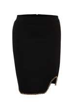 Trendyol Curve Black Knitted Chain Detailed Skirt