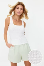 Trendyol White Halter Neck Textured Stretchy Knitted Undershirt