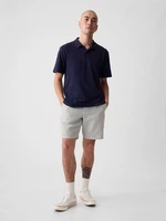 Grey Men's Striped Linen Shorts GAP